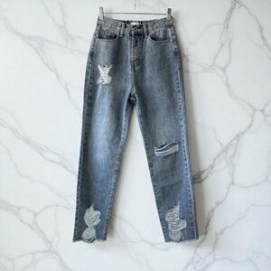 Dance & Marvel High Rise Ripped Blue Jeans